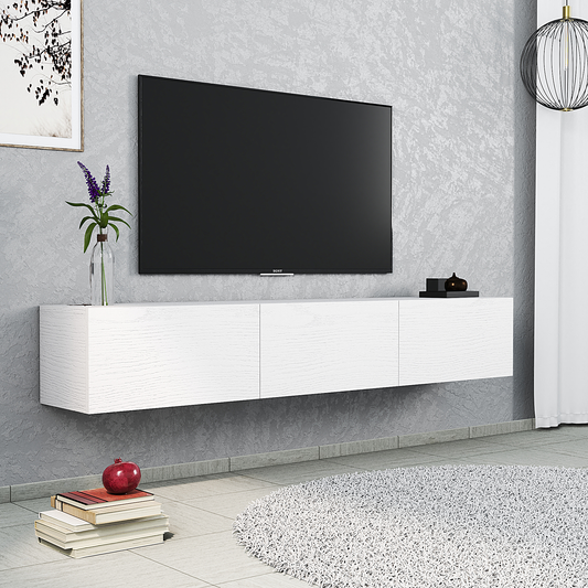 Tuscania Floating TV Stand & Media Console for TVs up to 80" - White Color