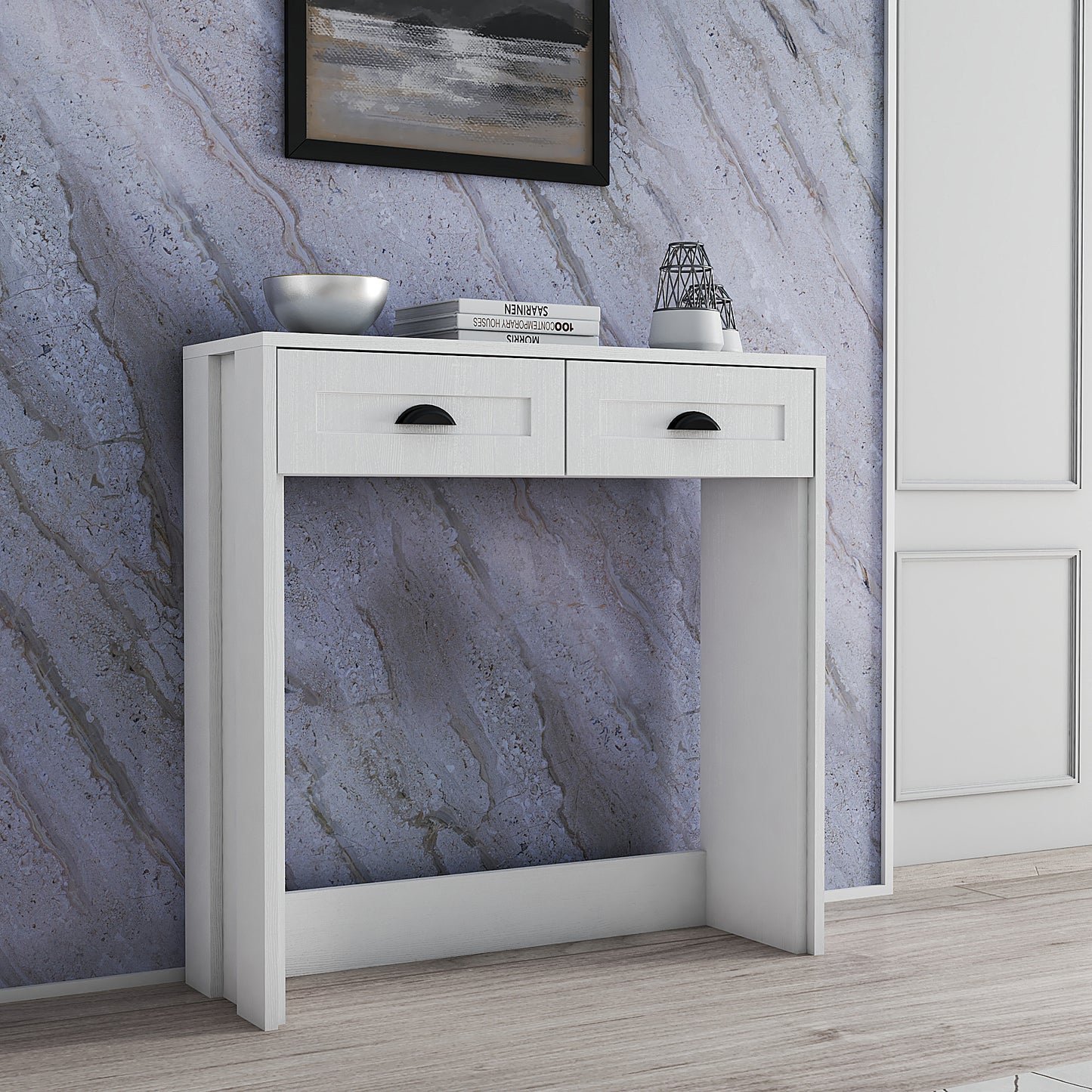 Maxi 2 Drawer Modern Design Dresser - White Color