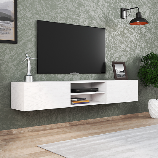 Otranto Floating TV Stand & Media Console for TVs up to 80" - White Color