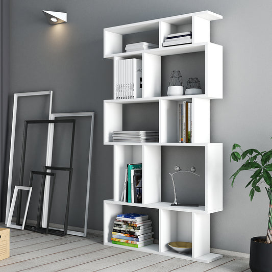 Sardunia Modern White 10 Shelf Bookcase