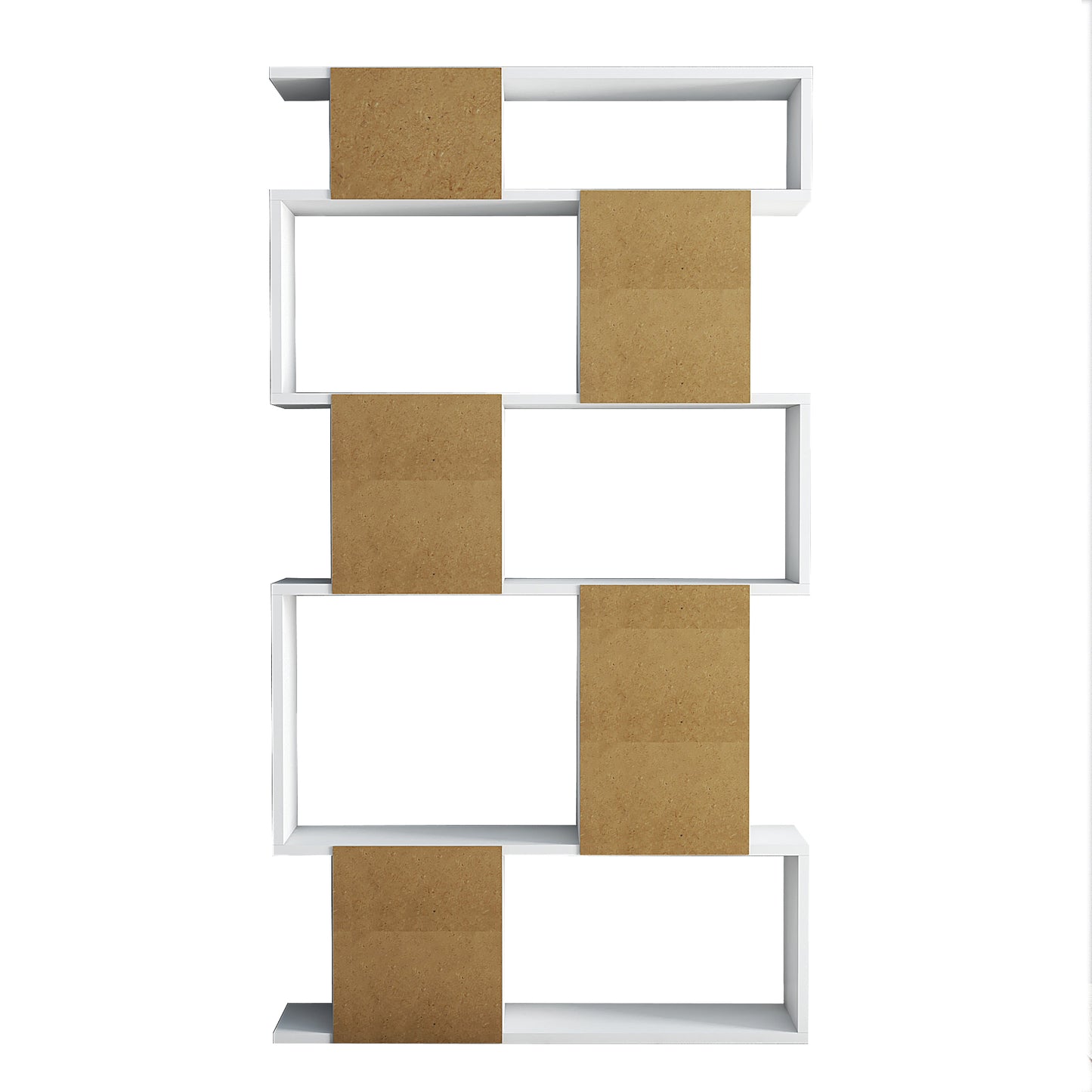 Sardunia Modern White 10 Shelf Bookcase